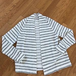 LOFT shawl collar striped cardi/blazer